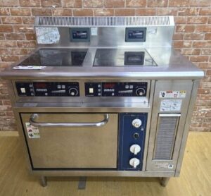 ニチワ 電磁調理器 オーブン付 IHレンジ MIRO-055SA 三相200V 2019年製 業務用 IHコンロ スタンド型 2連を買い取りました♪